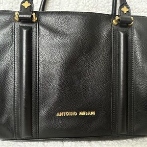 Antonio Melani Black Leather Tote